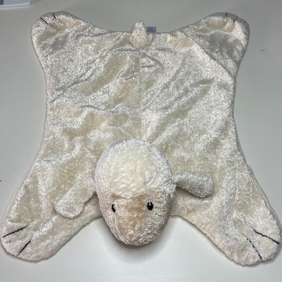 Baby Gund Comfy Cozy Lamb Plush Lovey Security Blanket 5865 Satin Feet *FLAW* - Picture 1 of 11